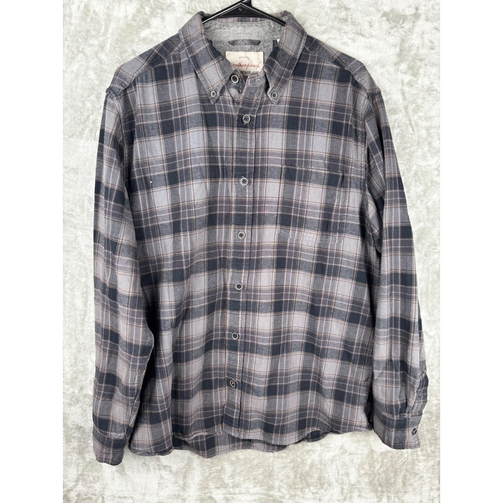 Weatherproof Vintage Plaid‎ Button Down Shirt Mens L Heritage Workwear Casual